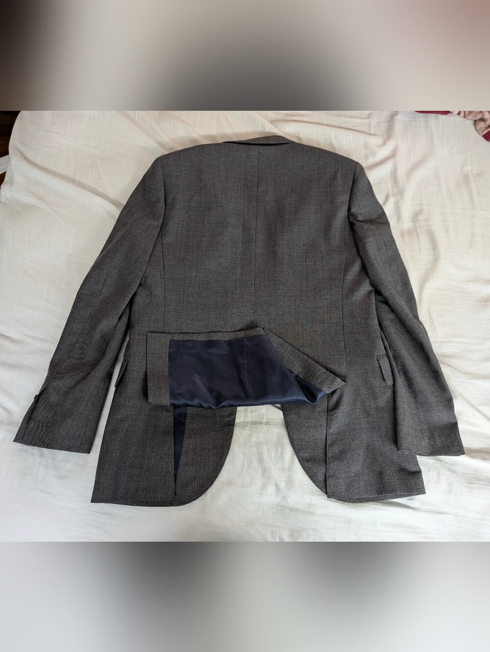 J Crew Ludlow Tollegno Italy Wool Suit Set Blazer 36R Pants 30x30 Slim Charcoal - Picture 3 of 15